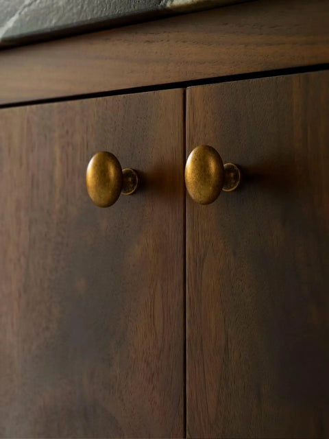 Oval Antique Brass Cabinet Knobs Zinc Alloy For Drawers Dresser Cupboard Wardrobe Vintage Hardware With Rust Resistant Electroplating Easy Install And A Retro Dope Vibe fixed on wooden cabinet