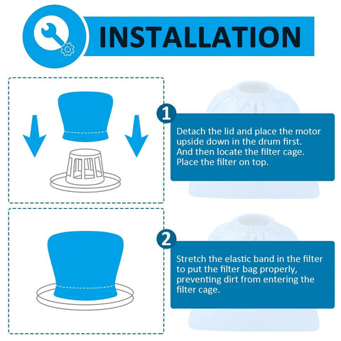 Installation guide for Microlined Cloth Filter Pack Of Three For Two To Two Point Five Gallon Shop Vacs Replacement Filter Fits Craftsman Armor All Vacmaster
