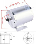 72V 3000W Brushless Motor Kit with dimensions shown; aluminum body and mounting base for scooters and motorcycles.