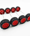 10 Pcs 34mm Rubber RC Car Wheels With 2mm Shafts And 5 Rod Axles Kit for quick upgrades in RC cars, trucks, and robots