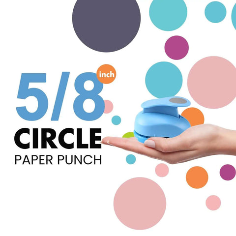 Hand holding 5/8 Inch Circle Punch for Scrapbooking and Card Making, delivers precise cuts every time