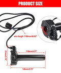 Imitation Carbon Fiber Throttle Handle Kit With Quick Twist Grips And Cable For Electric Dirt Bikes, product dimensions labeled