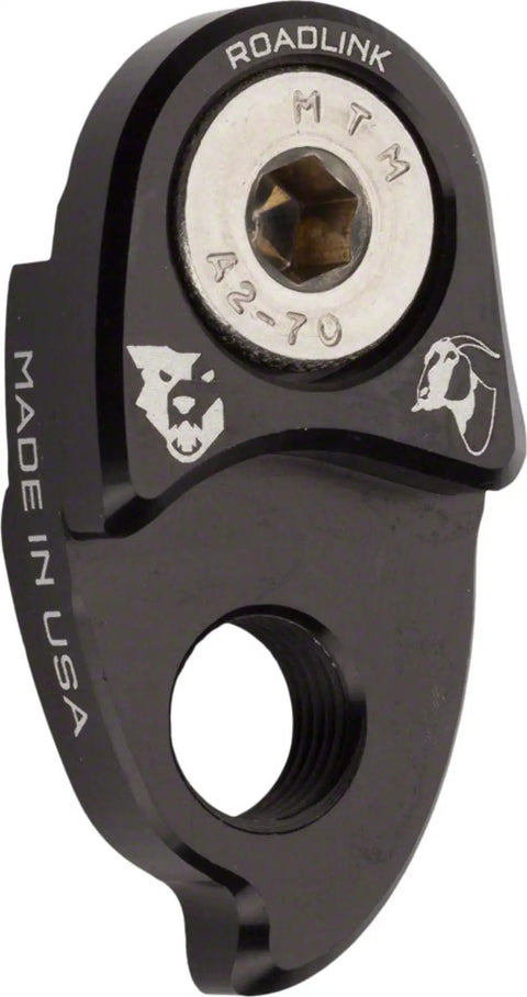 Close-up of Road Link Derailleur Hanger Adapter For Road Bikes Optimized For 10 Speed Road Geometry And Works With 9 Speed Derailleurs