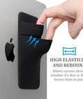 Hand using Two Pocket Portable SSD Sleeve For Laptops With Reusable Adhesive, black pouch attached to a laptop, inserting device