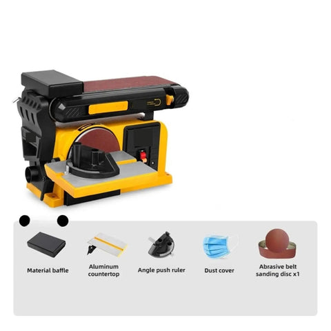 Heavy Duty Badass Two In One Benchtop Belt Sander And High Speed Disc Grinder Combo Station showcasing a compact design with accessories.
