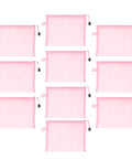 Mesh Zipper Pouch A5 Size File Organizer Bag 10 Pack for Travel On the Go Office School Supplies and Cosmetics 9.4 by 7.1 Inches Pink Nylon Document Bags