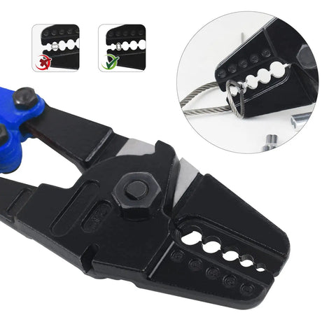 Heavy Duty 24 Inch All In One Hand Crimping And Cutting Tool For Wire Rope displaying cutting and crimping mechanism