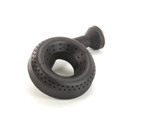 Venturi Burner Short With Lift Off A14006 OEM Replacement Part For Gas Range, black metal design angled view
