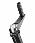 Close-up of Quick Drop Tongue Jack For A-Frame Trailers, Cargo And Utility Trailers, And 5th Wheel RVs, power or manual operation, black.