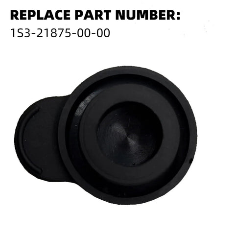 Radiator Coolant Cap Replacement for Yamaha ATVs 2006 Through 2021 Black Plastic Twist On Cap, top view with part number 1S3-21875-00-00
