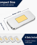 4 Pack Magnetic Cabinet Door Catches for Wardrobe Closet Drawer Shutter Easy Mount - compact size, 40mm x 20mm.