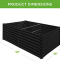 Outdoor Metal Raised Garden Bed 8 By 4 By 2 Ft Deep Root Planter For Vegetables Herbs And Flowers 478 Gallon Capacity Non Toxic