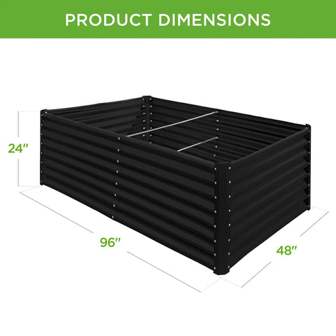 Outdoor Metal Raised Garden Bed 8 By 4 By 2 Ft Deep Root Planter For Vegetables Herbs And Flowers 478 Gallon Capacity Non Toxic