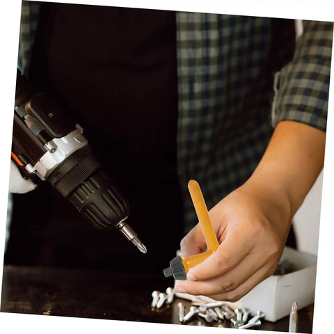 Heavy Duty 4 Piece Drill Press Chuck Key Replacement Set With Ergonomic Non Slip Rubber Handles For 10mm 13mm 16mm 20mm Electric Drill No Sweat Grip Setup shown with drill and key.