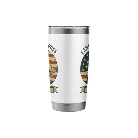 Patriotic 1776 Pride Insulated Double Wall Stainless Steel Tumbler with Retro Sailboat US Flag Design Keeps Drinks Cold or Hot