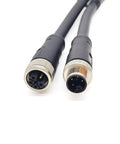 M12 5 Pin L Code Rail Transit Power Connector Cable Male To Female, PVC Jacket, 16A 60V, Waterproof IP67, 1 Meter, Sensor Molding Cable