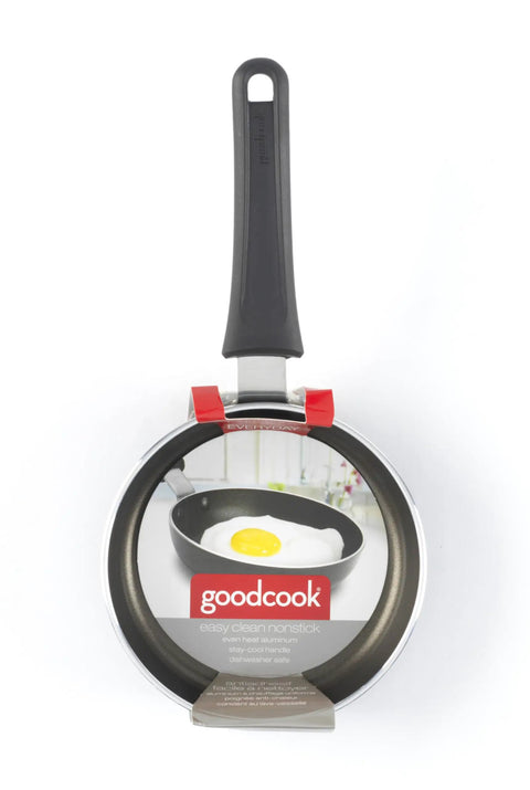 Mini 4.6 Inch Nonstick Aluminum Fry Pan For Single Eggs And Tiny Servings displayed with packaging