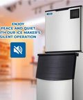 Pro Grade Commercial Ice Maker Churning Out 700 Pounds Daily With A Massive 505 Pound Storage Bin, built tough for busy bars with quiet operation.