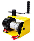 Yellow Workhorse Heavy Duty Worm Gear Hand Winch Two Way Self Locking Manual Crank with steel cable and handle