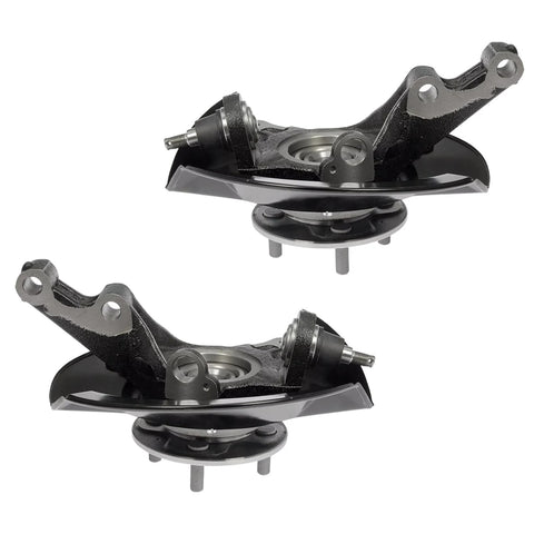 Front Steering Knuckles And Wheel Bearing Hubs Assembly For 2003 2004 2005 Honda Civic 1.7L Replacement Kit Two Piece Durable Cast OEM Style