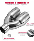 Dual Exhaust Tip Set Of 2 2.5 Inch Inlet And 3.5 Inch Outlet 9.5 Inch Length Polished Stainless Weld On Tailpipe Tips For Cars And Trucks