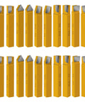 20-piece 1/2 inch carbide-tipped lathe cutters in yellow holders for metal turning, boring and chamfering