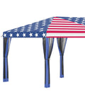 10 By 20 Pop Up Canopy Tent With Netting Heavy Duty Party Shelter For Backyard Patio And Garden Instant Sun Shade With Carry Bag American Flag Design