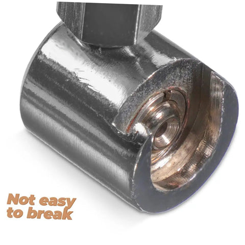 Close-up of 2 piece silver button head grease coupler set showing durable and long-lasting fittings, not easy to break.
