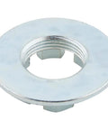 Castle Nut With Washer Spindle Nuts Set For Mustang II Spindle Thirteen Sixteenths Inch Twenty Thread Pitch Includes Cotter Pin Sold As Pair Plain Finish Automotive Lock Nut Kit, close-up of nut and washer