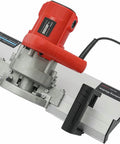 Heavy Duty Electric Tile Bevel Cutter And Chamfering Tool Fueled By A Beefy 1200 Watt Motor showing a close-up of metal base and handle.