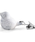 8 Pack Vintage Tablecloth Weights With Clip Hangers, Heavy Cast Iron Bird Weights For Outdoor Tables, white bird weight