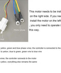Wire connections diagram for Beefed Up Brushless DC Motor Kit For Electric Scooters And Bikes 48V 2000W 4300RPM