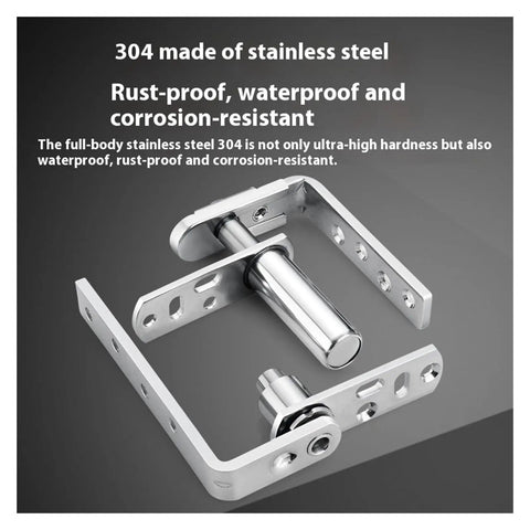 Heavy Duty Barn Door Hardware Kit With Axis Hinge Half Height Sliding Door Track showcasing stainless steel hinge, rust-proof design.