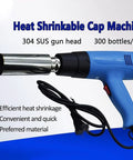 Pro Heat Shrink Gun For Wine Bottle Caps, 304 SUS gun head, designed for efficient heat shrinkage in beverage packaging.