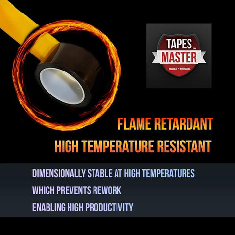 Pro Grade One Eighth Inch Polyimide Kapton High Temperature Tape, 1 Mil Thick, 36 Yards, 3 Inch Core, Amber Color With Silicone Adhesive