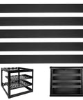 Plug And Play 5 Pack 1U Blank Panels Premium Steel Rack Mount Filler Plates displayed with server cabinet.