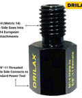 Close-up of European to North American Thread Converter M14 Male to 5/8-11 Female Angle Grinder Adapter, solid steel.