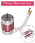 1/10 Scale RC On-Road Car Brushless Motor 3650 5900KV Waterproof 3.175mm Shaft Four Pole Twelve Slot High Torque CNC Machined 6061-T6 Heat Sink