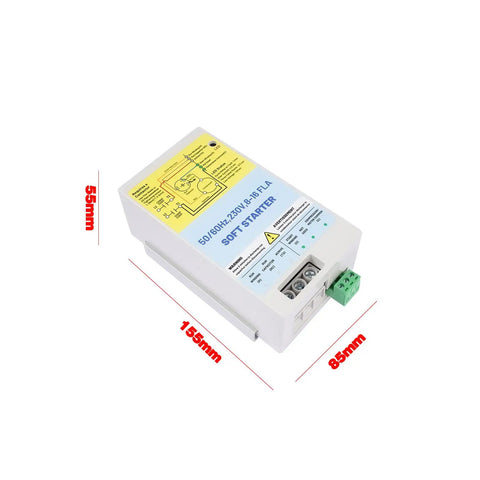 Compact Air Conditioner Soft Starter For 1.75 To 3.5 Ton Residential Units With Reverse Motor Protection Gen Ready Wiring compact device with dimensions for HVAC use.