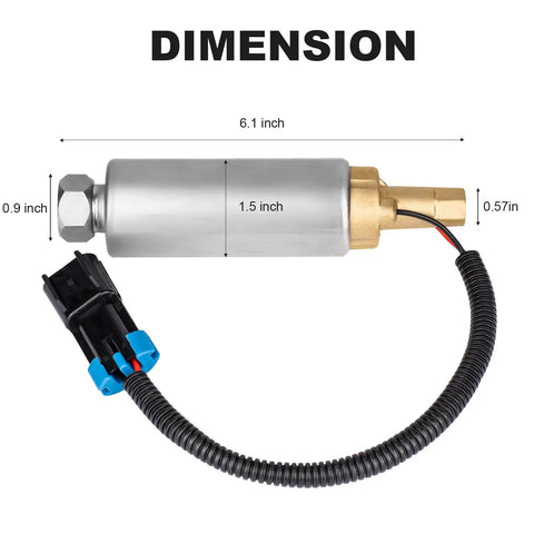 Electric Fuel Pump Replacement For Mercury Mercruiser Marine Boats 4.3L 5.0L 5.7L V6 V8 Carburetor Engines dimensions shown