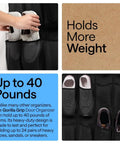 Heavy Duty Over The Door Shoe Organizer With 24 Roomy Pockets, Holds shoes securely with reinforced mesh pockets.