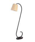 Oil Rubbed Bronze Floor Lamp With Elegant Scroll Design, Casual Modern Vibe For Living Rooms, tan shade, 56 inches tall