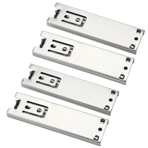 4 steel 5 Inch Full Extension Drawer Slides, Side Mount Steel Sliding Guides for Kitchen Cabinets and Wardrobe Drawers, Quiet Glide