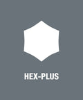 Hex-Plus logo for 4547 HF T-Handle Screwdriver Set With Hex-Plus, Holding Function, 7-Piece Kit, Ergonomic Two-Component Grip.