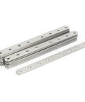 Kickstart Your DIY Game With These Hella Sturdy Stainless Steel Corner Braces And Flat Mending Repair Plates Perfect For Furniture Patching Heavy Duty Woodworking Fixtures Super Easy To Install 18 Piece Silver Pack stacked steel flat mending plates with holes for easy installation.