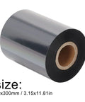 Wax Thermal Transfer Ribbon For TSC Printers Antistatic Cartridge 80x300mm roll shown on white background