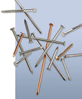Top Shelf 2.5 Inch 304 Stainless Steel Wood Siding Nails With Annular Ring Shank And Sharp Diamond Point scattered on a surface.