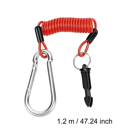 Breakaway Cable For RV Trailers 4 Foot Or 6 Foot High Strength Flexible Towing Lanyard With 4mm Wire And Transparent Jacket, coiled design