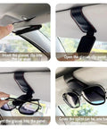 Keep Your Ride Looking Sharp With This Two Pack Magnetic Sunglass Holder Upgrading Leather Visor Clip stowing sunglasses in car.