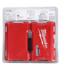 Packaging of Three Piece Milwaukee Cobalt Step Drill Bit Set For Metal And Wood With Sizes 1 4 9, Elongated Dual Flute, Rapid Strike Tip